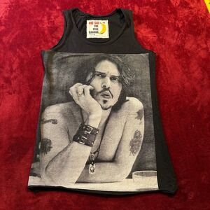 The Free Banana Johnny Depp Graphic Tank Top Black One Size Cotton Turkey